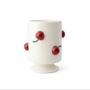 New Target Bullseye Playground Cherry Accent White Ceramic Jar Valentine’s Day